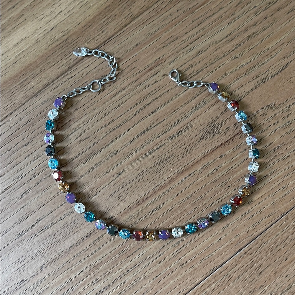 Sabika Vibrant Crystal Bracelet in Blue, Purple, and Gold